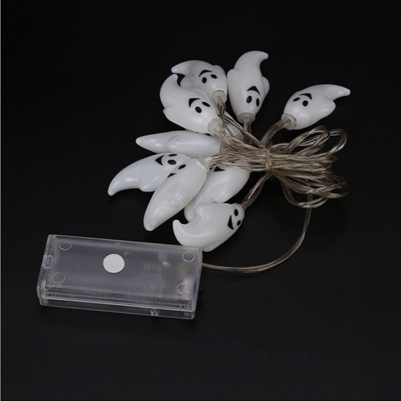 2 Pack Halloween LED 10ct Light Up Black Spider & White Ghose String Lights NWT - Picture 5 of 6